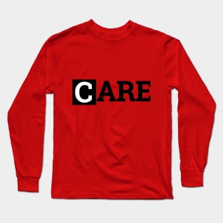 CARE Black and White on Blue Scrubs Long Sleeve T-Shirt